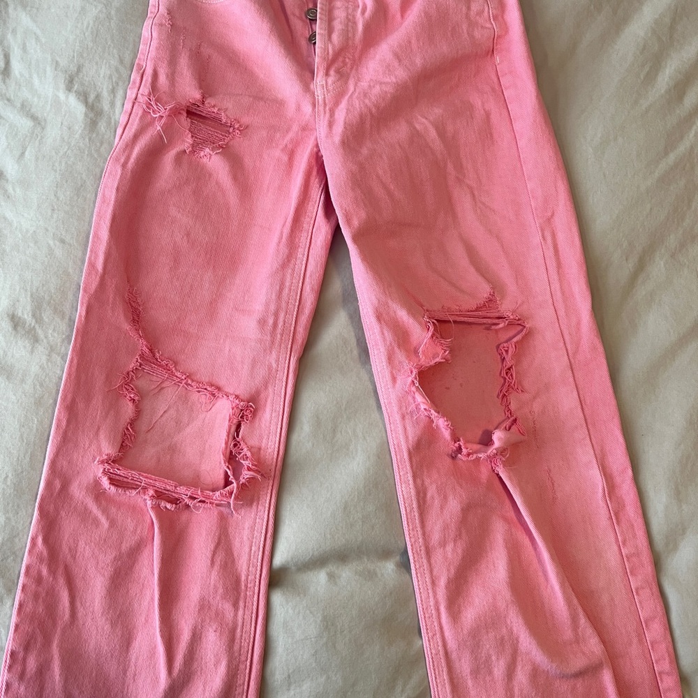 BUBBLEGUM PINK JEANS